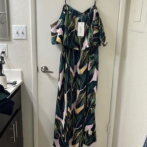 Floral off shoulder maxi dress